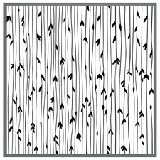 Sketchy leaves scattered on hand drawn lines on white background (Picture Frame) Grey | XL