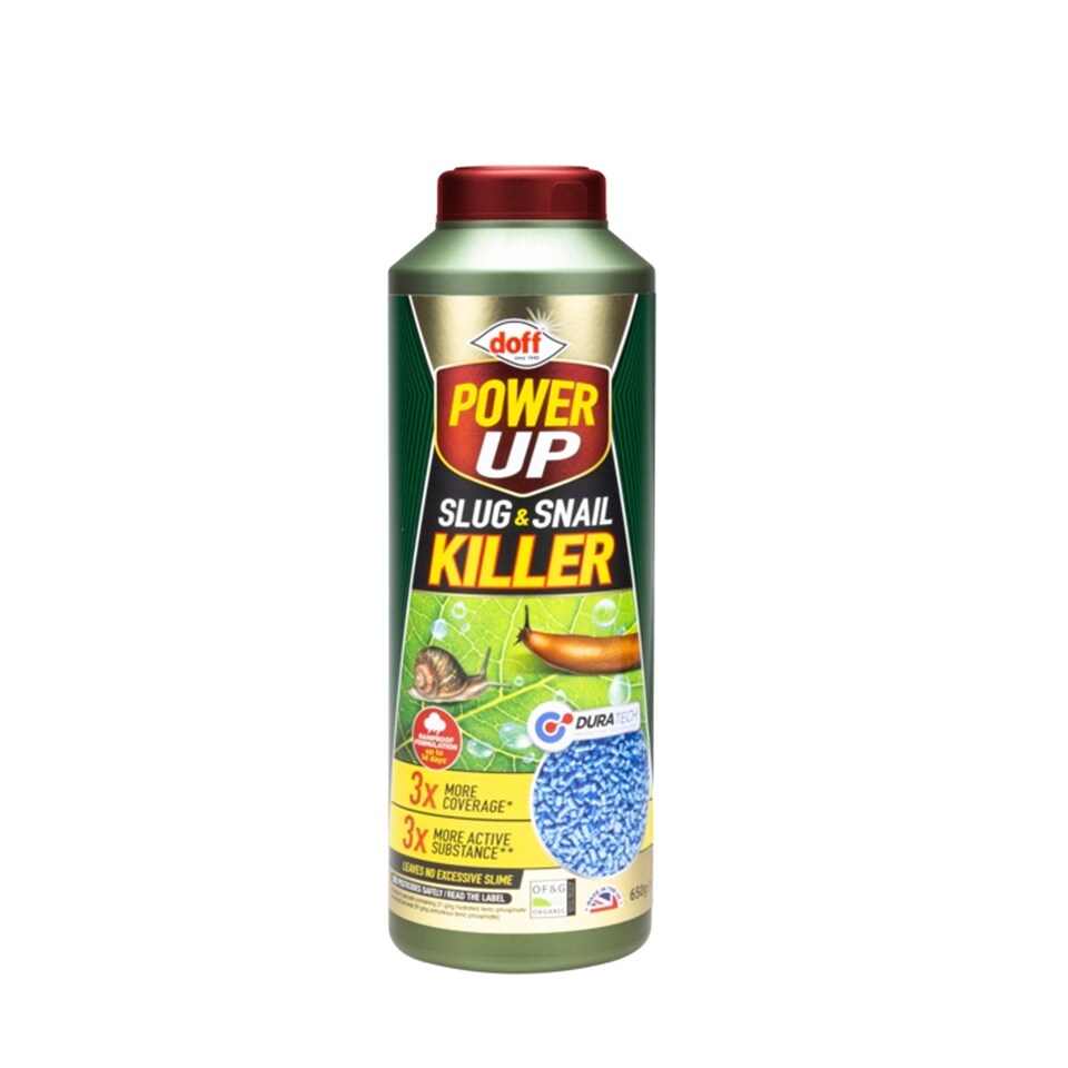 image 1 of Doff Power Up 650g Slug and Snail Killer 3 Times More Coverage Ferric Phosphate Formula Controls Slugs and Snails Easy to Use