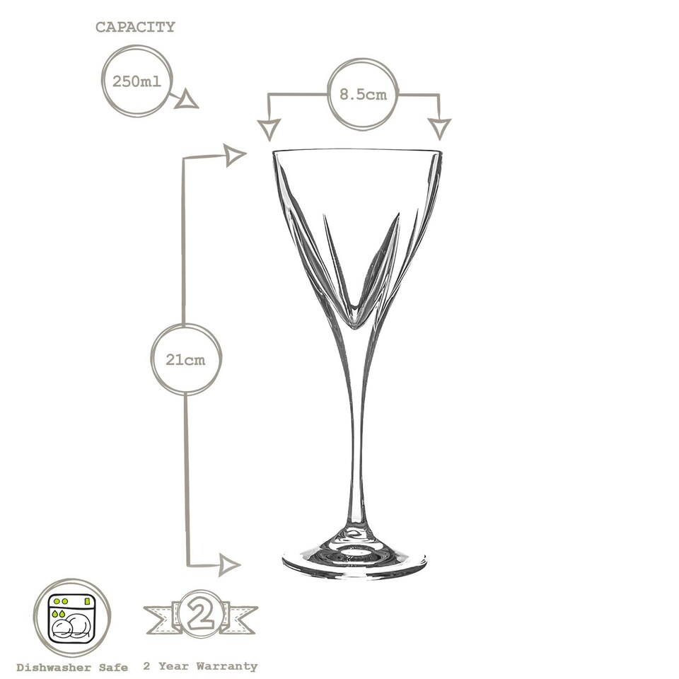 image 1 of RCR Crystal 6 Piece Fusion Wine Glasses Set - 250ml