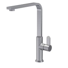 Balterley Chara Kitchen Mono Mixer Tap with Single Lever Handle, Curved Swivel Spout | Silver | Brushed Nickel | 1