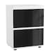 image 1 of Gloss 2 Drawer Skagen High Wooden Bedside Cabinet No Handle Drawer Storage | Multi | White & Black | 1