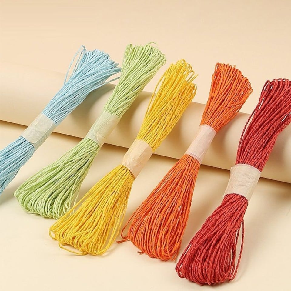 image 1 of Pack of 3 10m Strand Paper Rope Reels Multi
