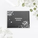 image 6 of Beautiful Black Satin Fabric Wedding Day Guest Book with Silver Floral Decor