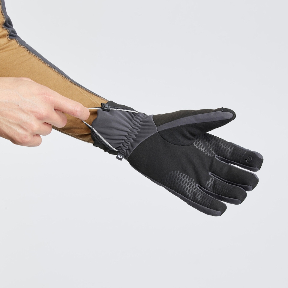 image 1 of Decathlon Adults’ windproof tactile trekking gloves, MT900 - Grey