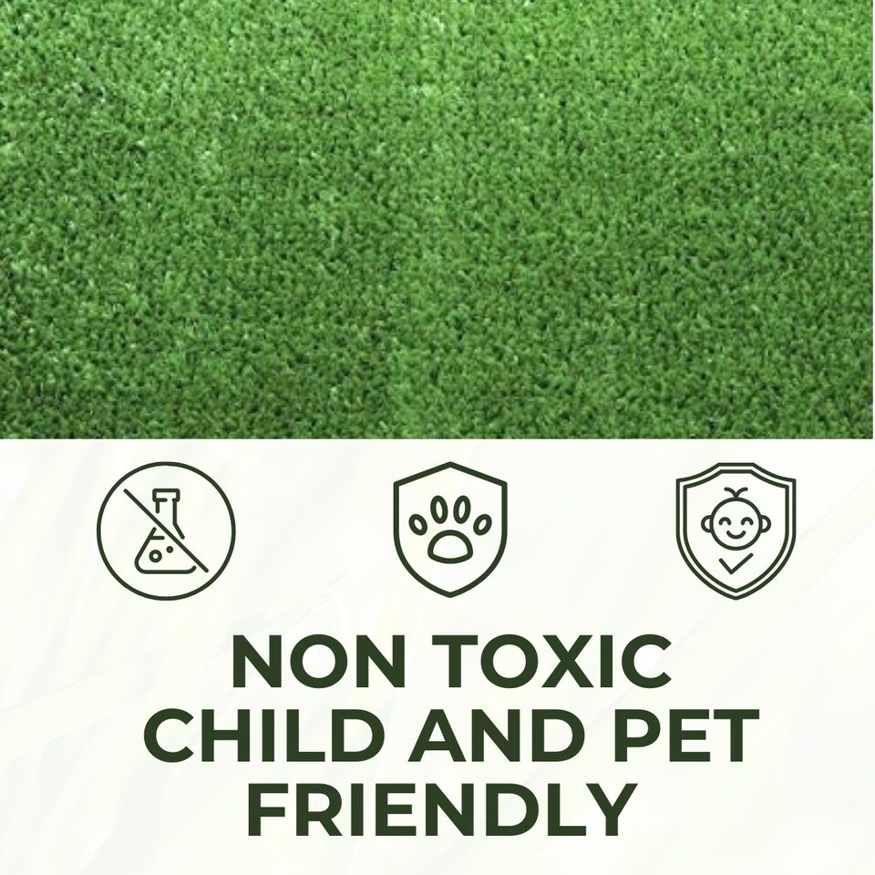 image 1 of 7mm Artificial Grass - 1.5m x 14m - Budget Fake Lawn Astro Turf | Green | 1.5m x 14m | 1