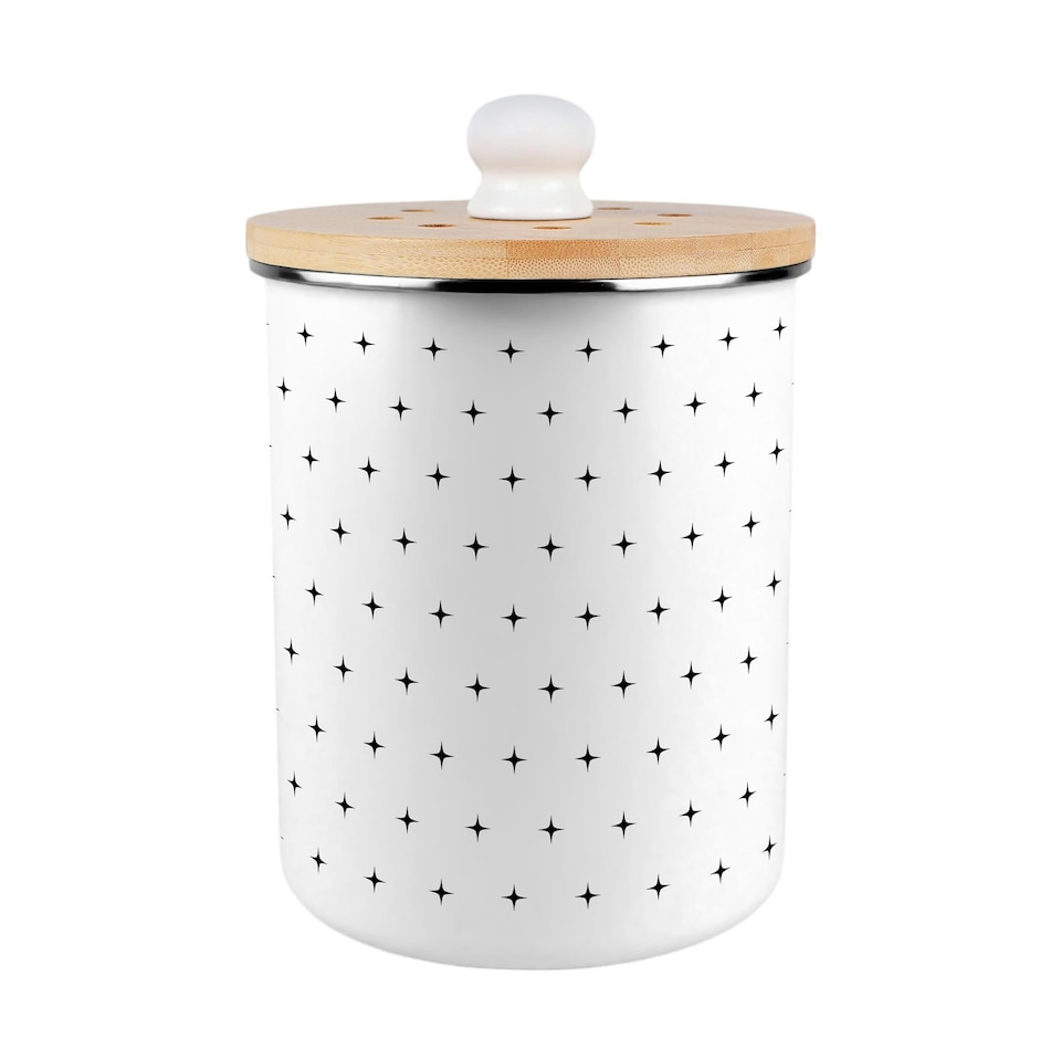 image 1 of Starburst Crosses Food Waste Caddy - Metal 2L Decorative Kitchen Compost Bin