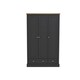 image 1 of Devon 3 Door 2 Drawer Wardrobe - Particle Board - L57.7 x W112.9 x H181.6 cm - Charcoal Black