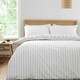 image 9 of Bianca Ashford Stripe Silver Duvet Cover Set Grey | Super King