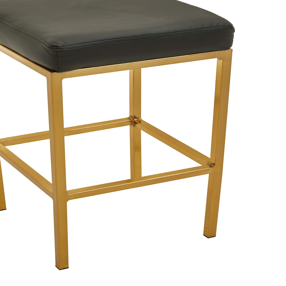 image 1 of Interiors by Premier Baina Black Pu And Gold Finish Bar Stool