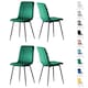 image 1 of Set of 4 Lexi Velvet Fabric Dining Chairs with Metal Legs Green by MCC