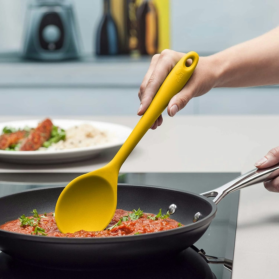 image 1 of Zeal Silicone Cooking Spoon, 28cm, Mustard Yellow