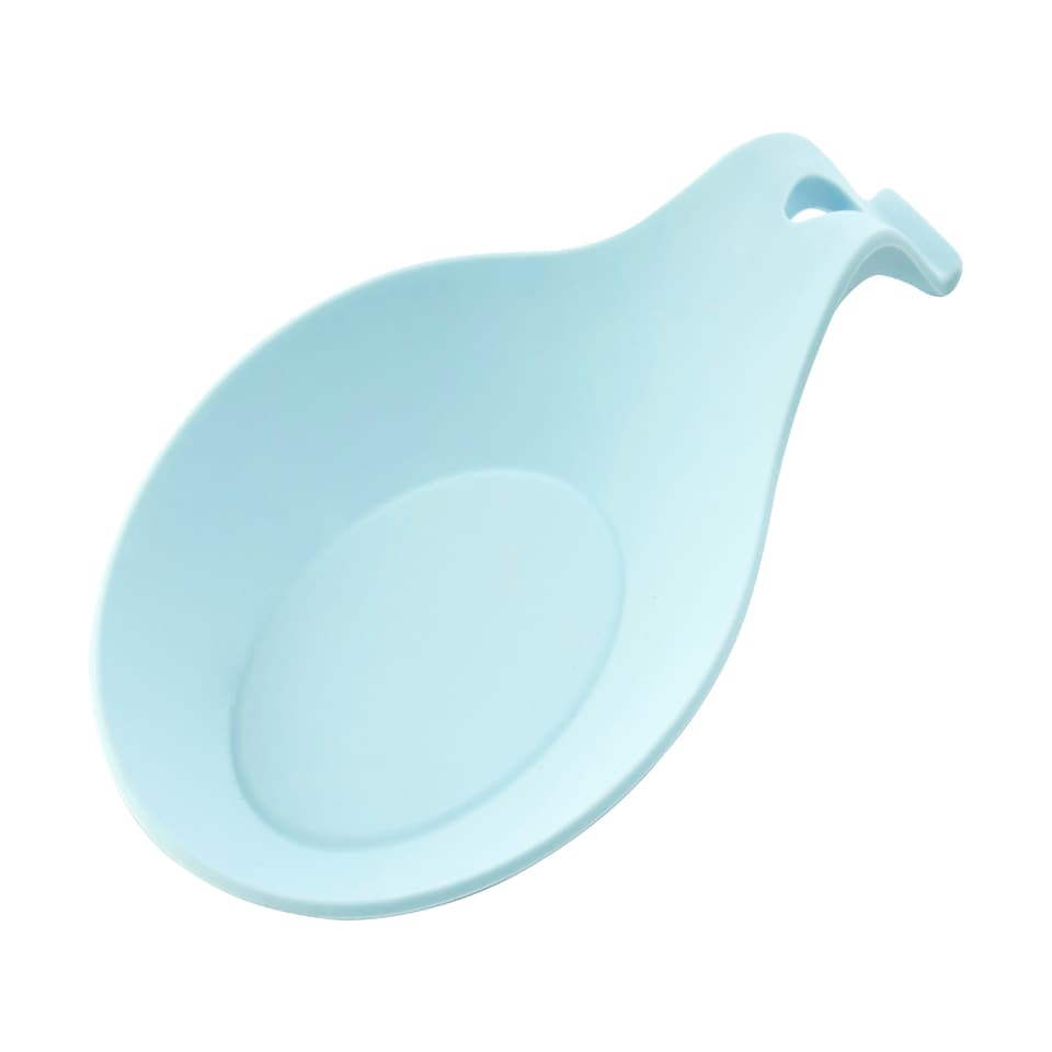 image 1 of Interiors By Premier Non-Stick Light Blue Silicone Spoon Rest,Silicone Spoon Stand,Heat-Resistant Spoon Holder with Hanging Loop