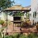 image 7 of Outsunny 2.5x1.5m 8x5 Grill Gazebo Canopy, Double Tiered Outdoor BBQ Gazebo Shelter with 2 Side Shelves for Garden, Patio, Barbecue, Picnic, Khaki