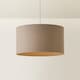 image 4 of ValueLights Reni Taupe Fabric Ceiling Shade and Bulb (D)45cm