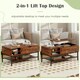 image 5 of COSTWAY Lift Top Coffee Table w/ Storage Shelf Coffee Brown