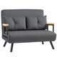 image 1 of HOMCOM Click Clack 2 Seater Sofa Bed for Living Room, Guest Room, Dark Grey Grey | grey