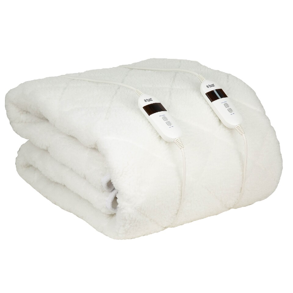 image 1 of Russell Hobbs Electric Heated Blanket Premium Sherpa Fleece Throw King Size RHEDB8002