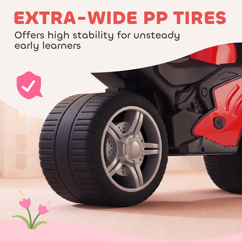 image 1 of AIYAPLAY Balance Bike for 18-36 Months with Music Extra-Wide Wheels Red