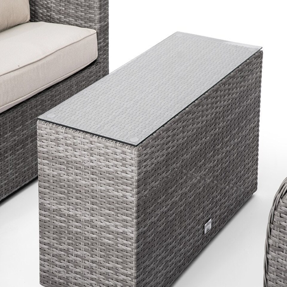 image 1 of Primrose Living Classic Rattan 4 Seater Sofa Set and Coffee Table in Stone