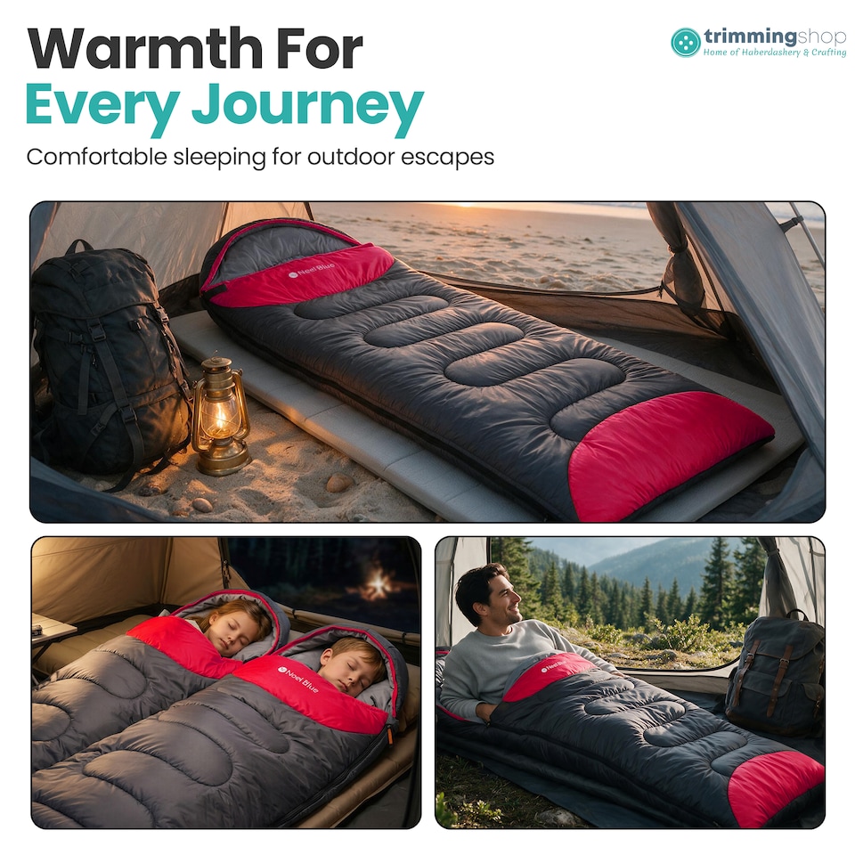 image 1 of 300GSM Sleeping Bag for Adults, Waterproof Camping Gear - 4 Season