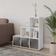 image 3 of 6-Cube Step Shelving Unit With Metal Handle Doors | White | White & Black | 1
