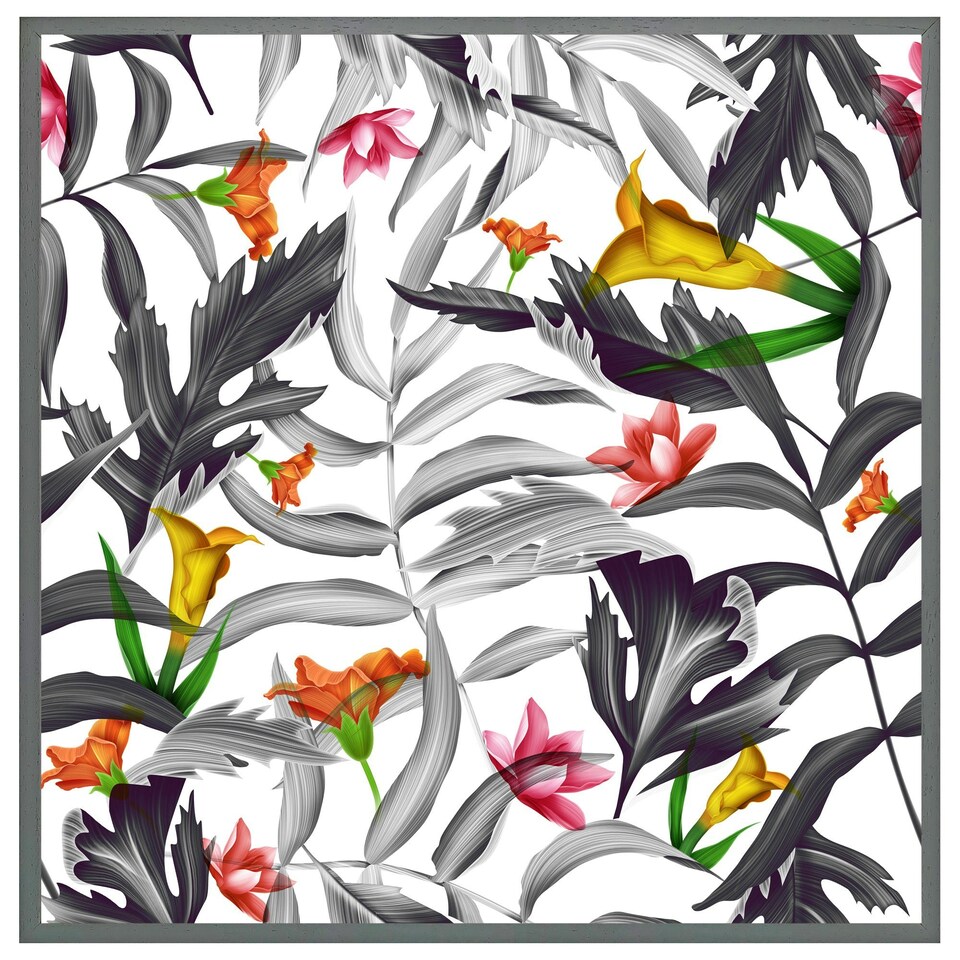 image 1 of Monochrome leaves (Picutre Frame) White | XS