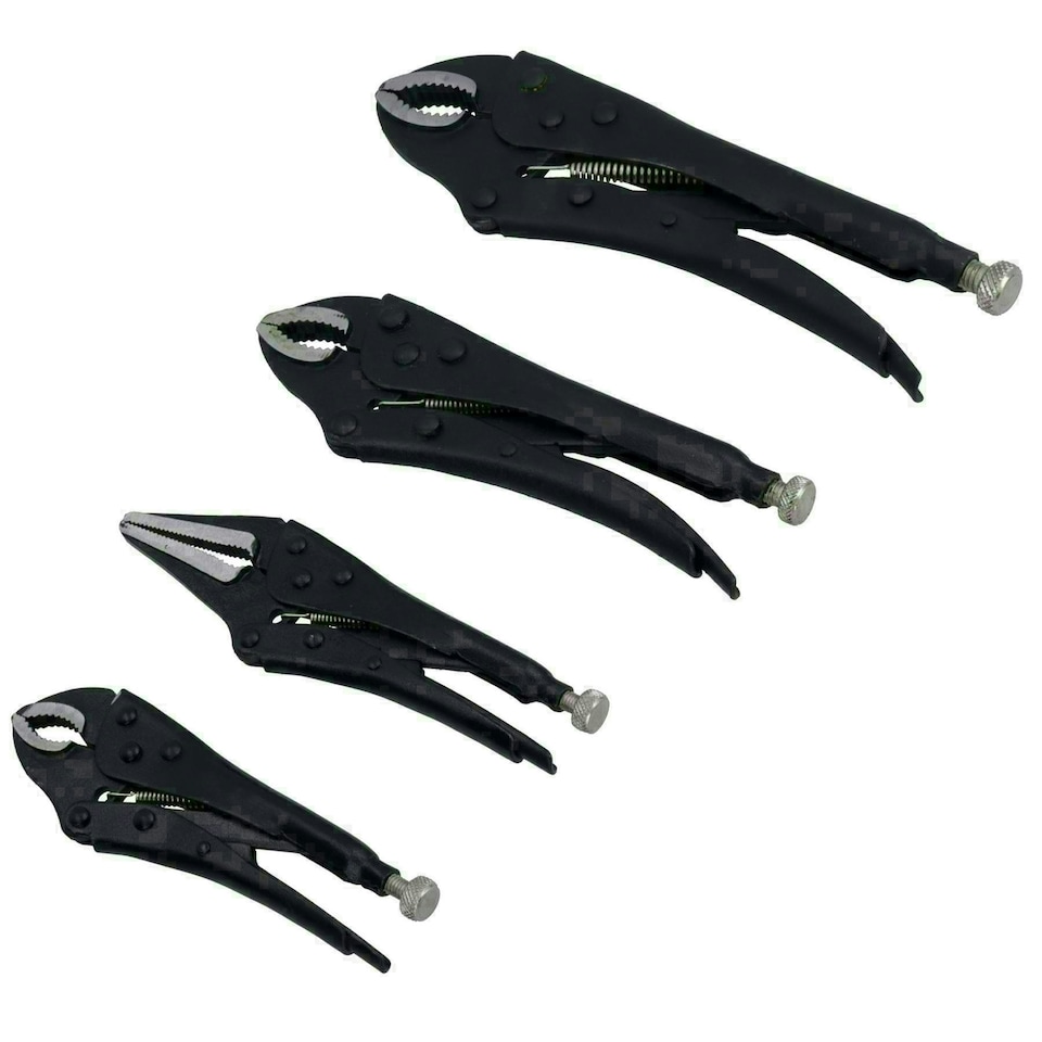 image 1 of 4pc Locking Grip Wrench Set Vice Locking Pliers Mole Grips Heavy Duty AT017