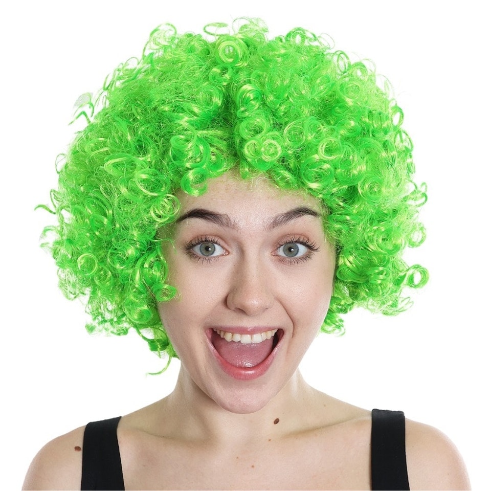 image 1 of Pack of 12 Green Curly Wig Green | One Size