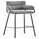 image 4 of Tamzin Grey Faux Leather Bar Chair Grey