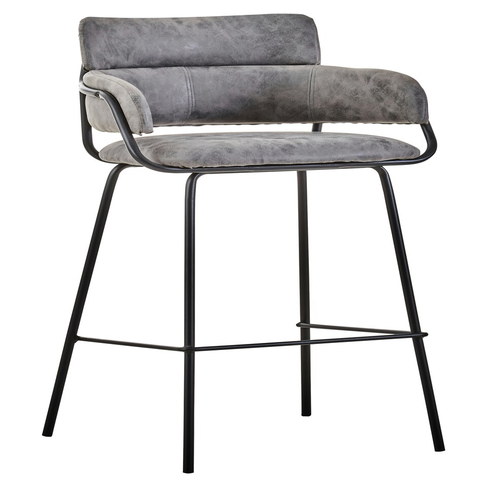 image 1 of Tamzin Grey Faux Leather Bar Chair Grey