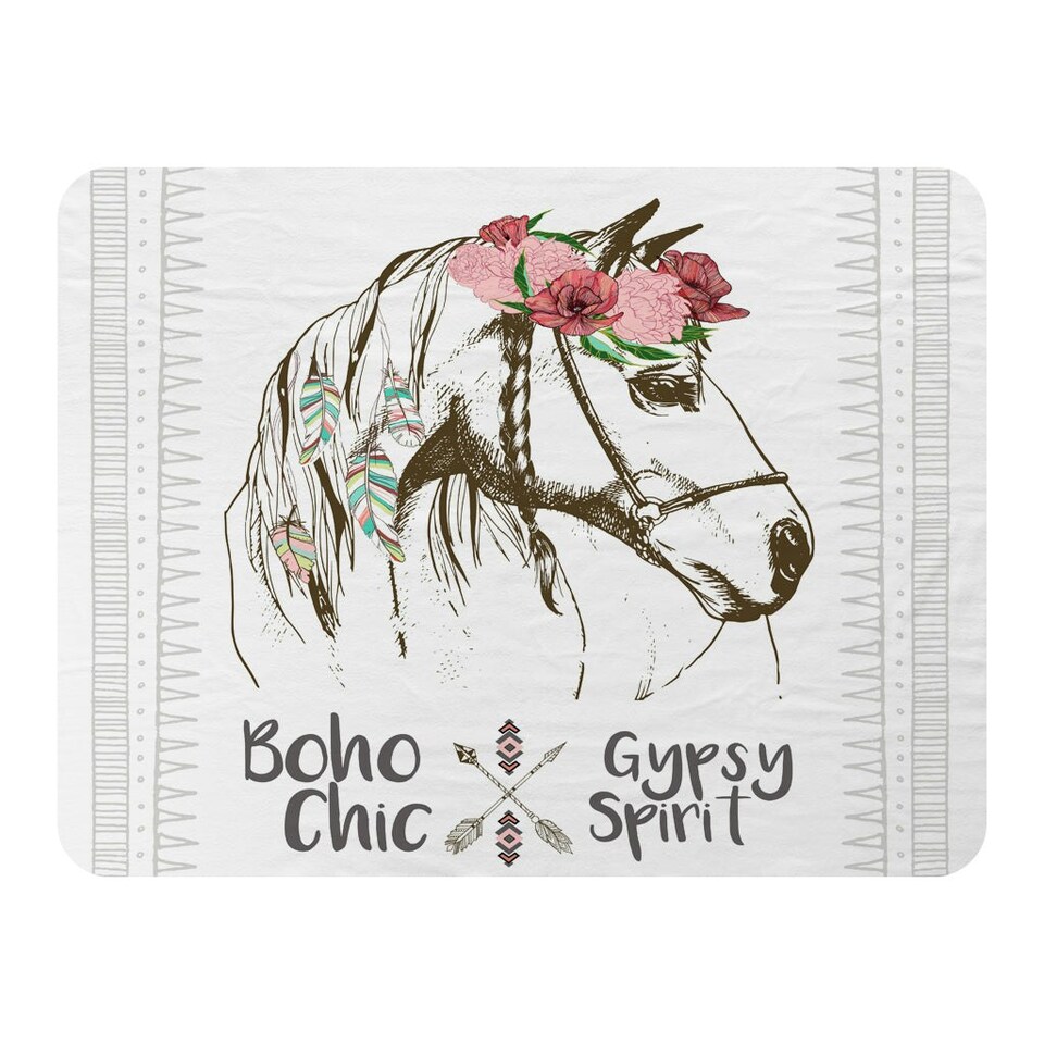 image 1 of horse with flower Chic (Blanket)