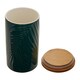 image 3 of Interiors By Premier Dark Green Large Storage Jar With Bamboo Lid,Jar With Embossed Tropical Leaf Design,Spice Storage Canister