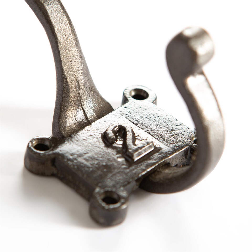 image 1 of Hammer & Tongs Number 2 Double Wall Hook - W50mm x H115mm - Raw