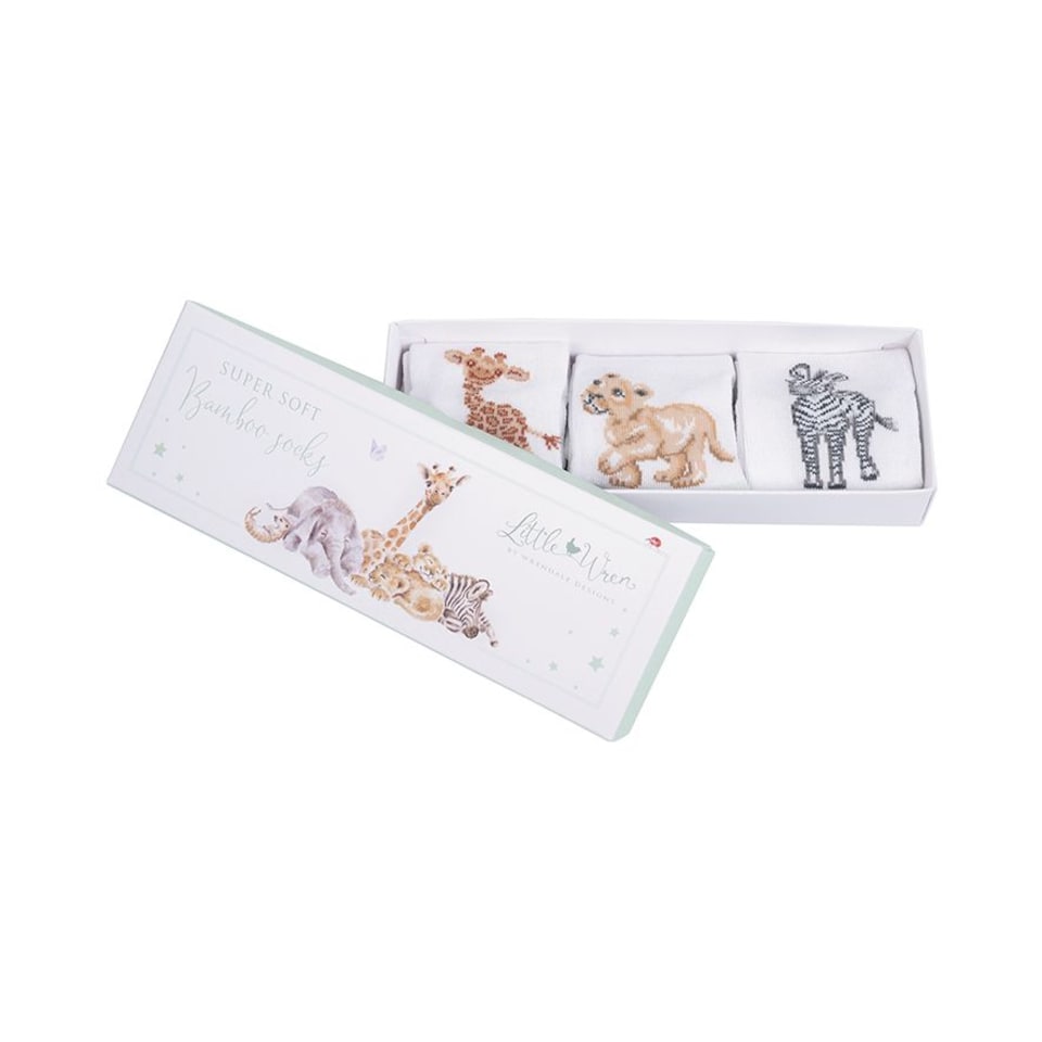 Wrendale Designs Little Savannah Baby Socks - Set of 3, Choice of Size
