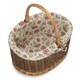 image 6 of Large Lined Country Oval Wicker Shopping Basket Blue | Blue | L