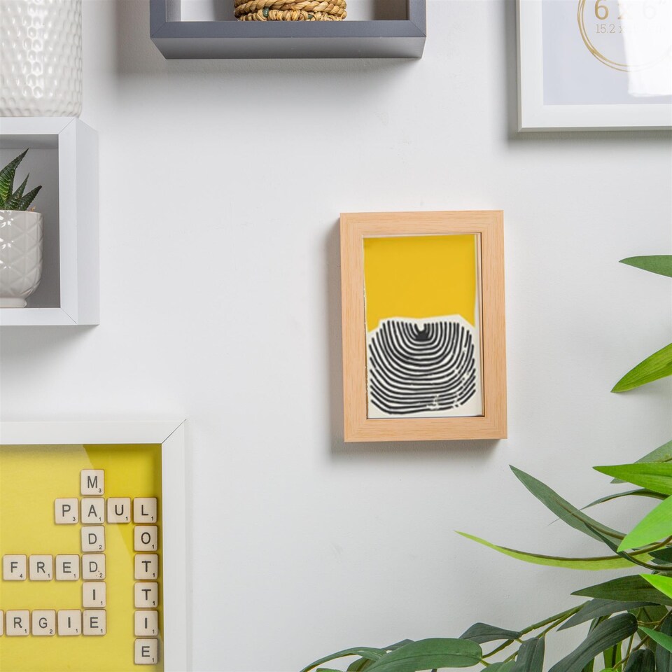 image 1 of Nicola Spring 4 x 6" Photo Frame - Light Wood - 3D Photo Frame Picture Frame Box Portrait Display Case (17.5 x 12.5cm)