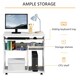 image 5 of Yaheetech Space-saving Computer Desk Wheels | White