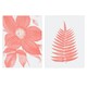 image 1 of Set of 2 Flower Fern Frond Coral Pink Plant Botanical Living Room Wall Art Print A4