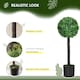image 3 of HOMCOM Set of 2 Decorative Artificial Trees, Topiary Ball-shaped Boxwood Trees in Pot, Fake Plants for Home Indoor outdoor Decor, 60cm, 1 Tree Balls