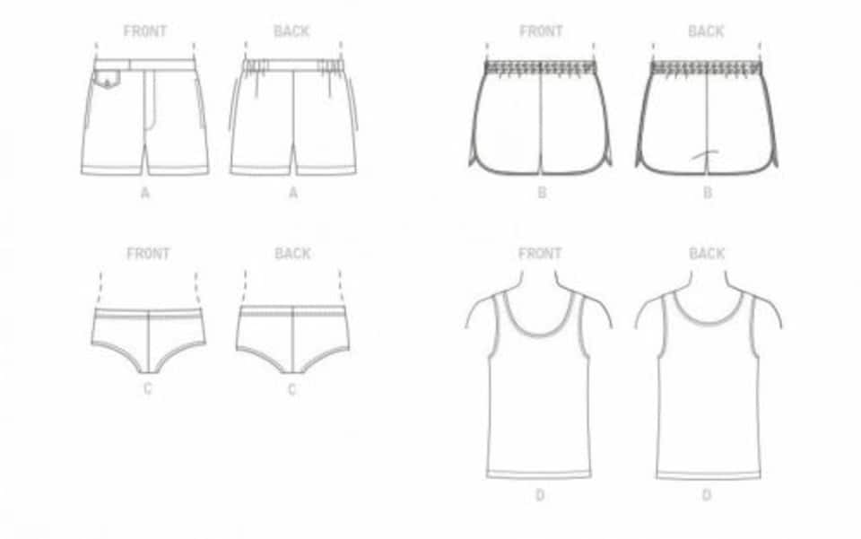 image 1 of Vogue 1897 Paper Sewing Pattern – Men’s Swimwear & Tops, Sizes Xm (S–M–L), Intermediate