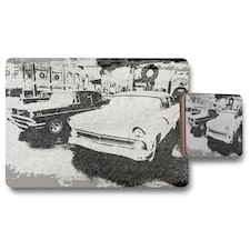 Cool cars satin silver (Placemat & Coaster Set)