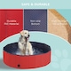 image 8 of PawHut Pet Paddling Pool Cat Dog Indoor/ Outdoor Foldable 120cm Diameter Red