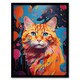 image 1 of Orange Tabby Cat Lover Gift Pet Portrait Black Framed Wall Art Print A4