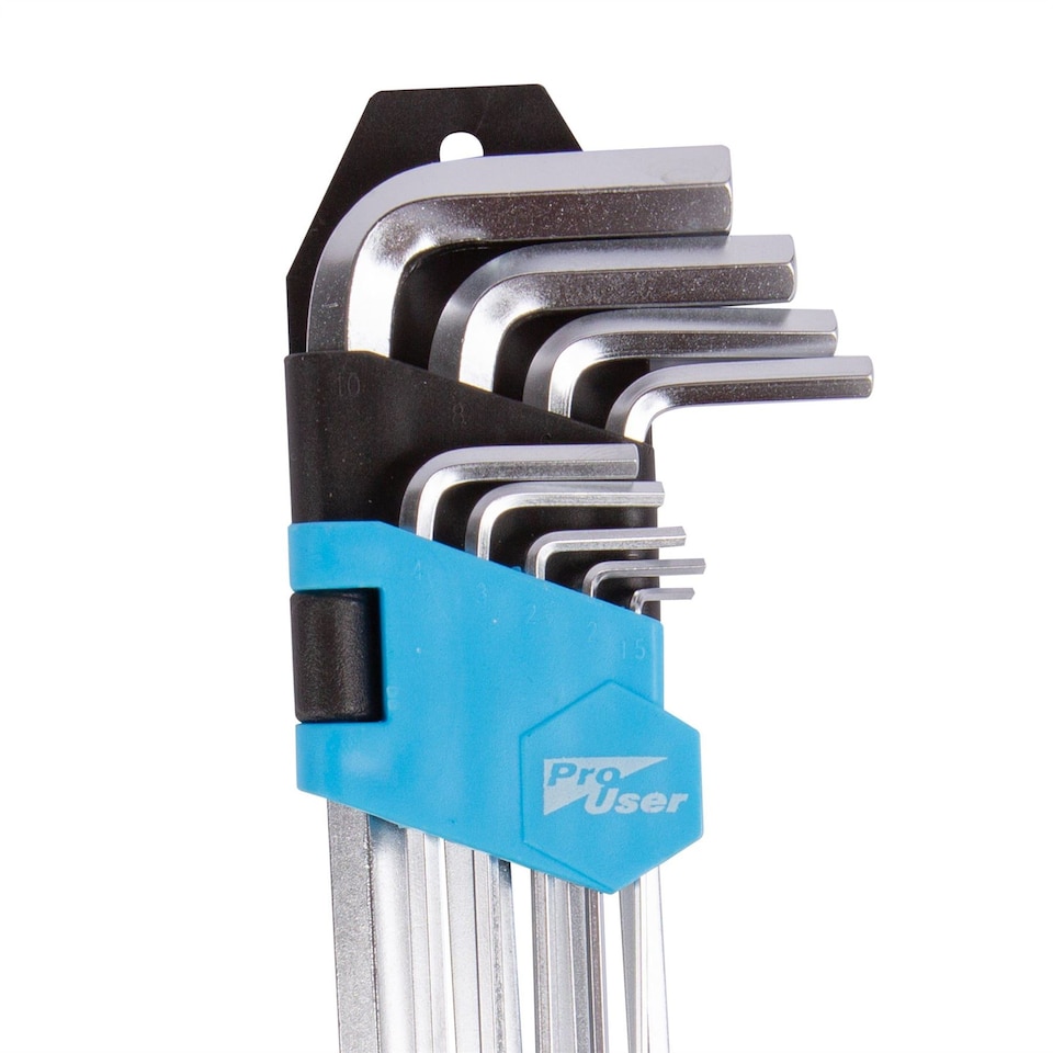 image 1 of Pro User 9pc Chrome Vanadium Long Hex Key Set