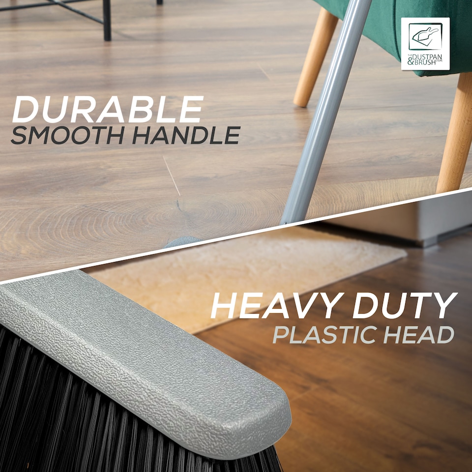 image 1 of Soft Indoor Silver Broom Sweeping Brush With Strong Handle Kitchen Brush