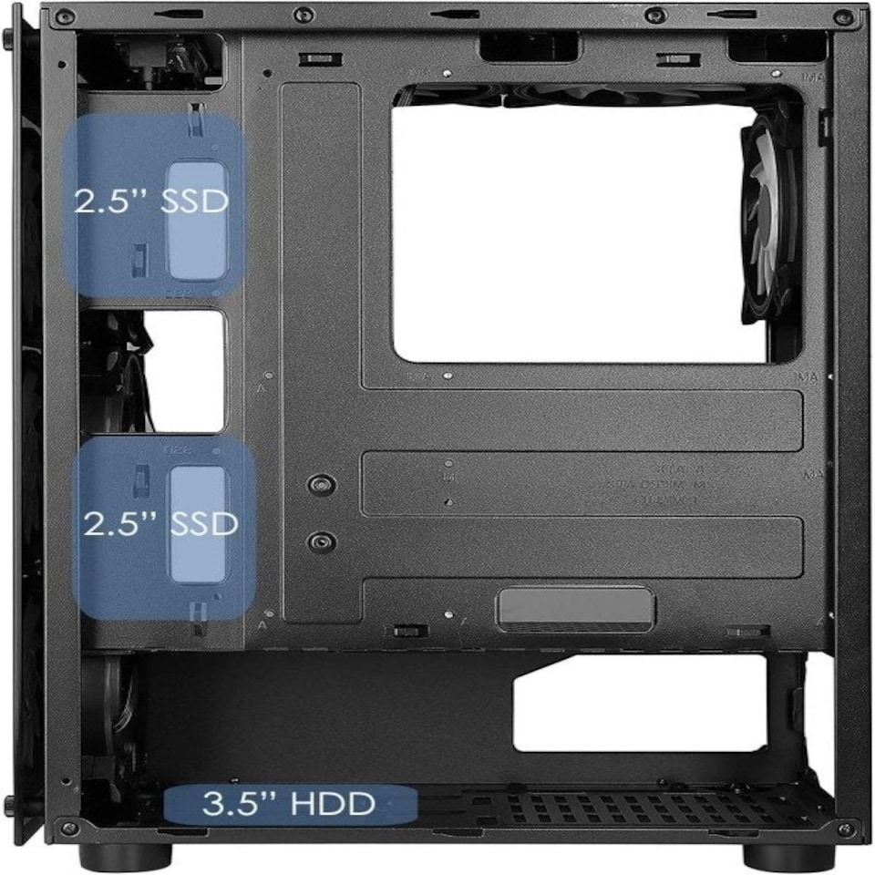 image 1 of CiT Mirage F6 Mid Tower ATX Gaming PC Case - Black&nbsp; Black