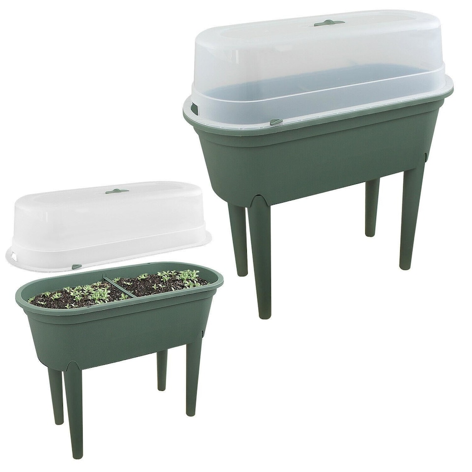image 1 of Mini Propagator Greenhouse Raised Trug