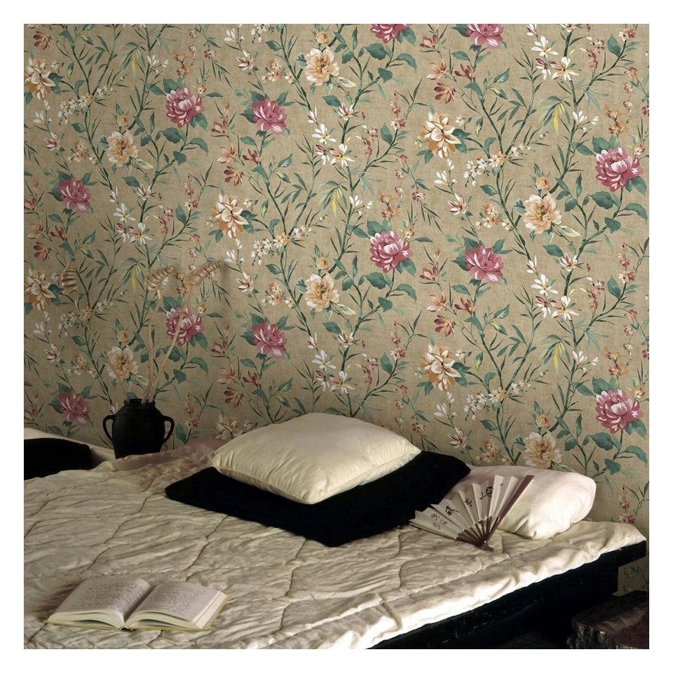 image 1 of Holden Décor Eastern Horizons Oriental Wallpaper - Taupe - 10.05m x 0.52m Brown