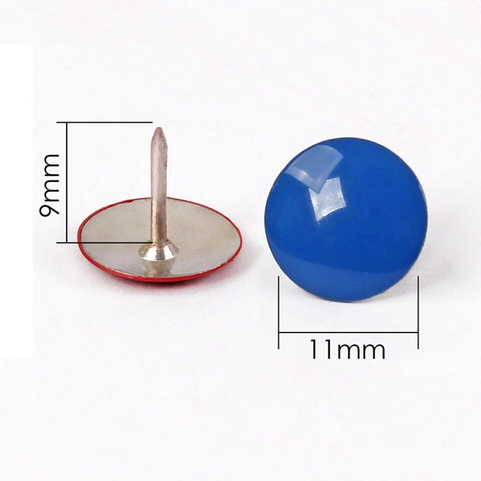 image 1 of Pack of 100 Assorted Colour Metal Thumbtacks 11mm