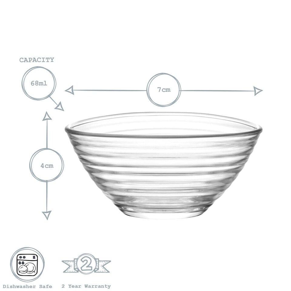 image 1 of LAV Derin Glass Serving Bowl - 7cm - Clear | Clear | Clear